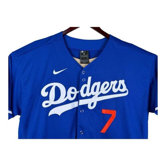Nike MLB Authentic Collection L.A. Dodgers Julio Urias #7 Jersey Size - 52 2XL - Picture 2 of 13